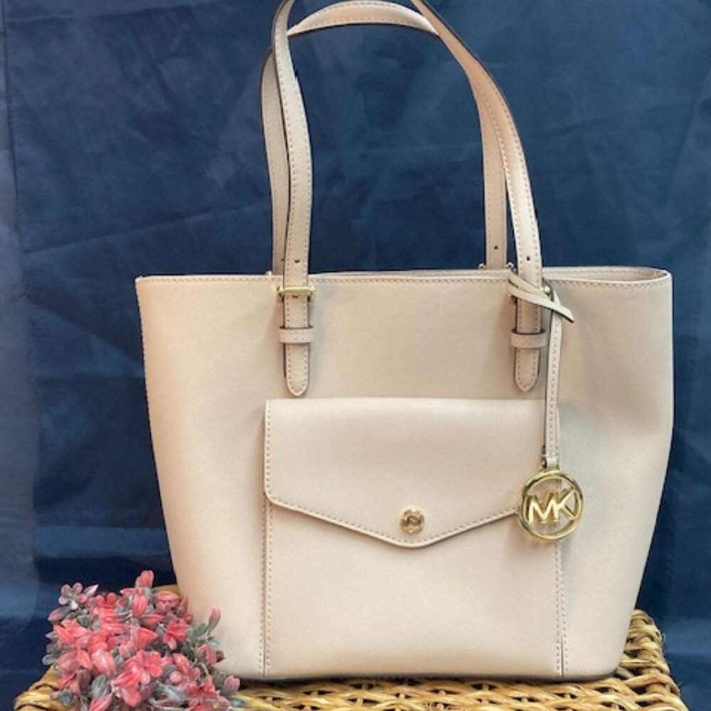 Michael Kors Front Envelope Ballet Pink Saffiano Leather Tote/Purse